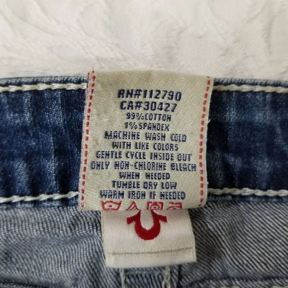 TRUE RELIGION Becky Sz 29 jeans crystal bling Jeans made in USA  flap Pocket Y2k - Picture 4 of 16